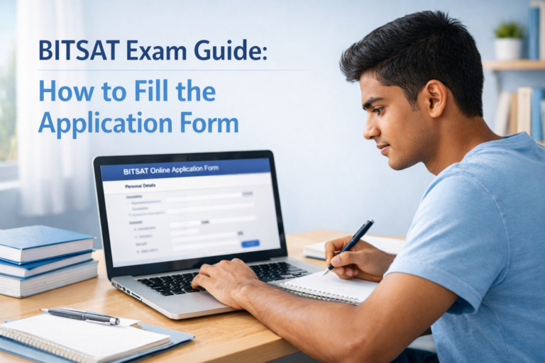 BITSAT application form 2026 step-by-step guide student filling BITSAT registration form online on laptop